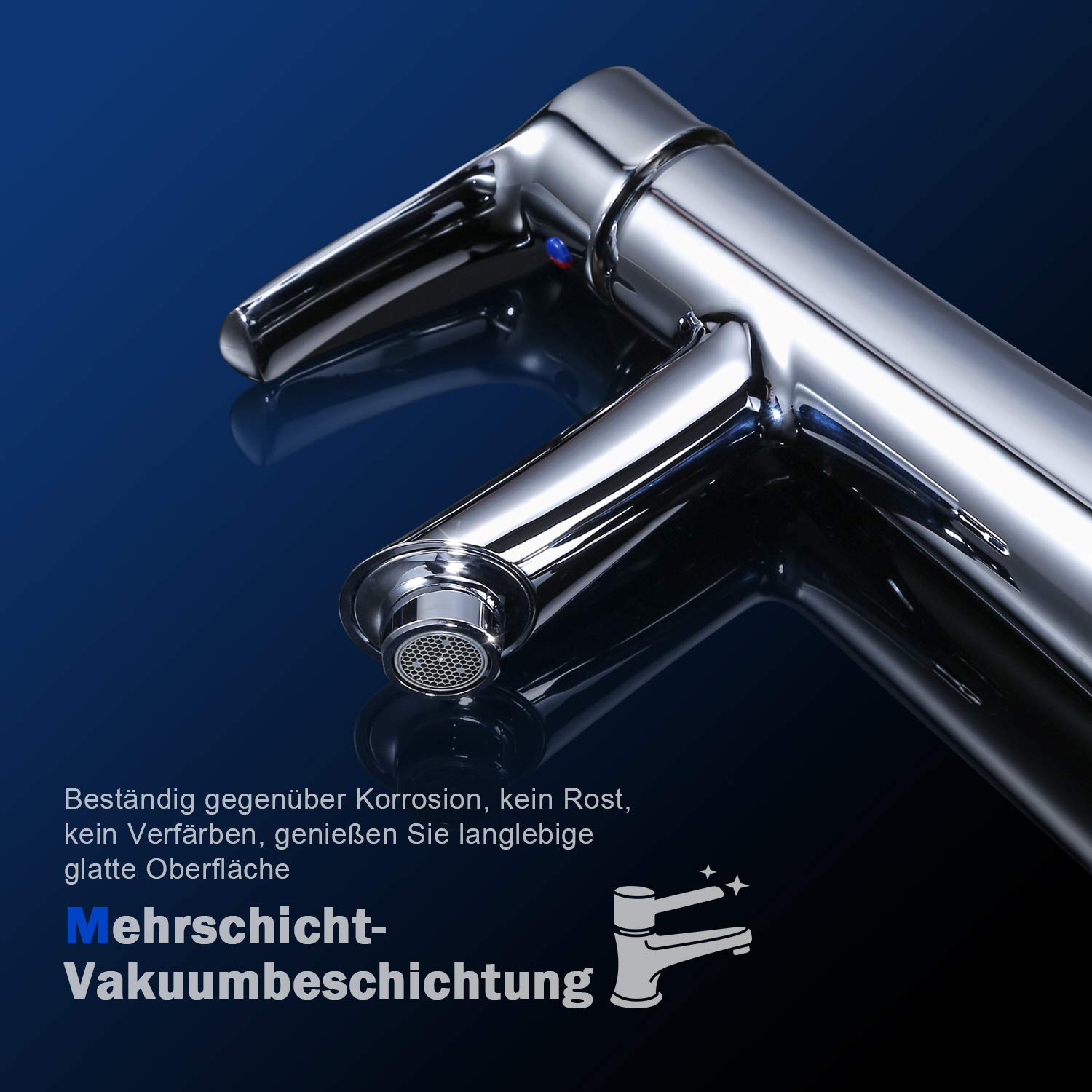 Badarmatur aus 100% bleifreiem und nickelfreiem Edelstahl Lebenslange