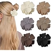 CURASA Flower Hair Claw Clips for Women Girls Non Slip Elegant Claw Clip Strong Hold 6 PCS Medium Flower Girls Hair Accessories