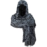 Wrap Dune Wasteland Hooded Shawl With Viking Brooch | Cowl Scarf Rogue Medieval Cloak Renaissance Costume Cape Accessories