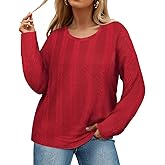 RITERA Plus Size Womens Tops Cable Knit Sweaters Casual Long Sleeve Lightweight Pullover Sweater Tops XL-5XL