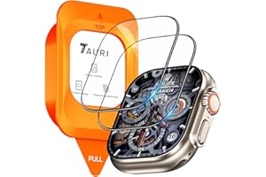 TAURI 2 Pack Screen Protector for Apple Watch Ultra 3,Ultra 2,Ultra 49mm, (2-Step Auto Installation) Bubble Free Micro-curved Edges for Apple Watch Ultra 3,2,1 Screen Protector, iwatch Ultra 49mm Film