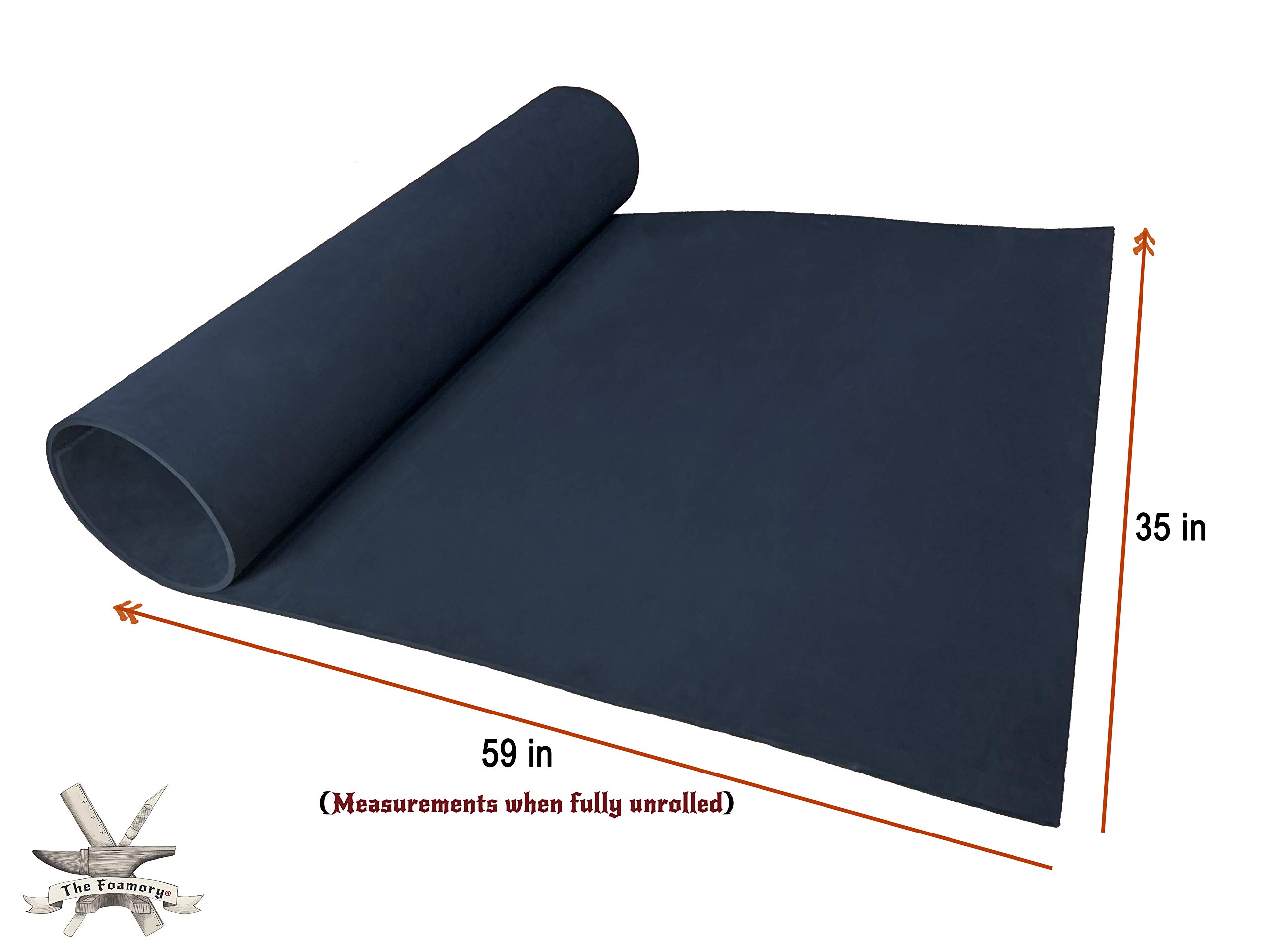 2-Pack Shape Retention EVA Cosplay Foam - 6mm Thick (Black) X-Large 35”x59” High Density EVA Craft Foam Sheets - Premium 85 kg/m3 Heat Shape Material for DIY, Con or Halloween Costumes - The Foamory