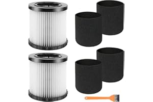 ALIDDLE 2 Packs of DCV5801H Wet or Dry Vacuum Replacement Filter, 4 Foam Sleeve Filters and 1 Brush, Suitable for dowalt DCV580 and DCV581H, Washable and Reusable