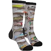 The Best Bait For Fishing Casual Cool 3D Printed Crazy Funny Colorful Fancy Novelty Graphic Crew Tube Socks
