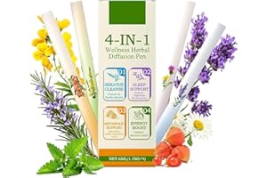 Herbal Diffuser Pen,4 Pcs Herbal Diffuser Pen with Extracts of Mint,Herbals Inhaler Pens,Portable Atomizing Air Freshener for