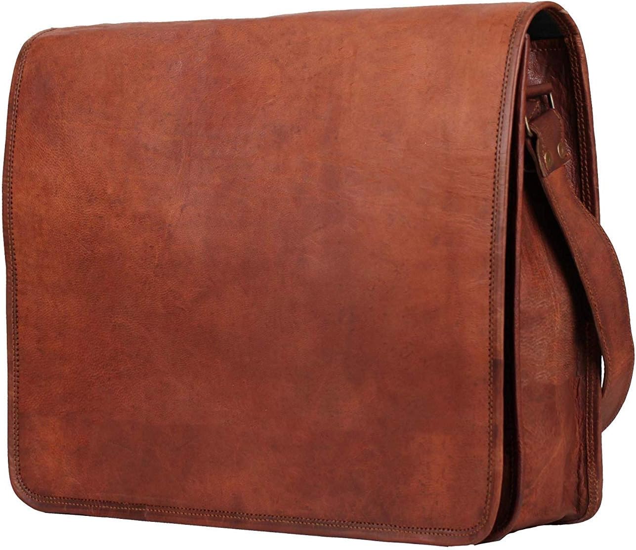 Leather Messenger Bag for Men Briefcase Laptop Satchel Shoulder Crossbody Computer Distressed Bag for Women