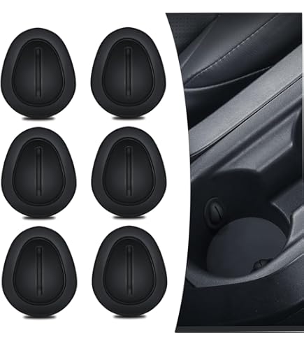 Lot De 6 Inserts En Silicone Pour Porte-gobelets De Voiture - Stabilisateur De Boissons, Anti-éclaboussures, Noir, Installation Sans Outil