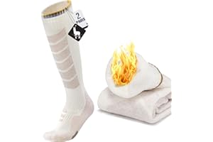 MAGISDU Alpaca Wool Ski Socks 2Pair Knee High Thermal Warm Winter Thick Cushion Compression Snow Snowboarding Hunting Outdoor