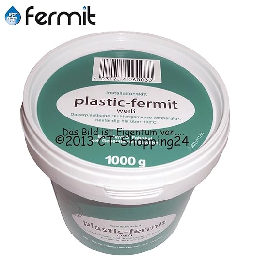 Plastic-Fermit weiß, Dauerplastische Dichtungsmasse, temperaturbeständig bis über 100°C (1000g Dose)