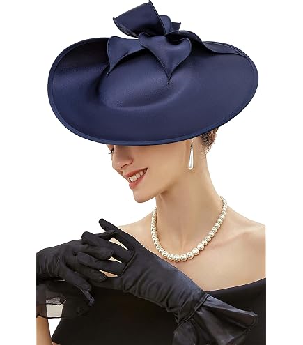 Lawliet Women Navy Blue Wedding Occasion Sinamay Fascinator  display picture 1