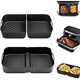 Air Fryer Silicone Liner for Ninja Foodi DZ071 7-QT/Instant Vortex 9 Qt, 3PCS Reusable Silicone Air Fryer Liner Accessories f