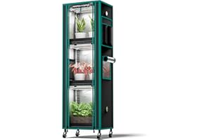 MARS HYDRO 2025 Plant Stand with Grow Lights 4-Tier Plant Shelf with 6 Full Spectrum LED Lamps (54W, 12‘’) & Grow Tent Mini Greenhouse for Vegetables, Seedlings, Plant Growth 5000K, 16x12x47''