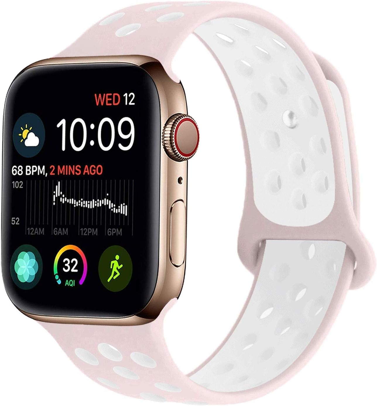 RUOQINI Compatible for Apple Watch 38MM 42MM 40MM 44MM, Dual-Color Soft Silicone Sport Replacement Band Compatible for Apple Watch Series 5/4/3/2/1 S/M M/L Size