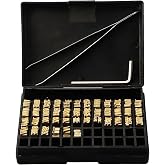 Wrenmor Copper Hot Stamping Letters 120Pcs 2X4x15mm Copper Hot Stamp Letters For DY-8 HP-241 Thermal Ribbon Coders For Printing Dates And Batches On Packages