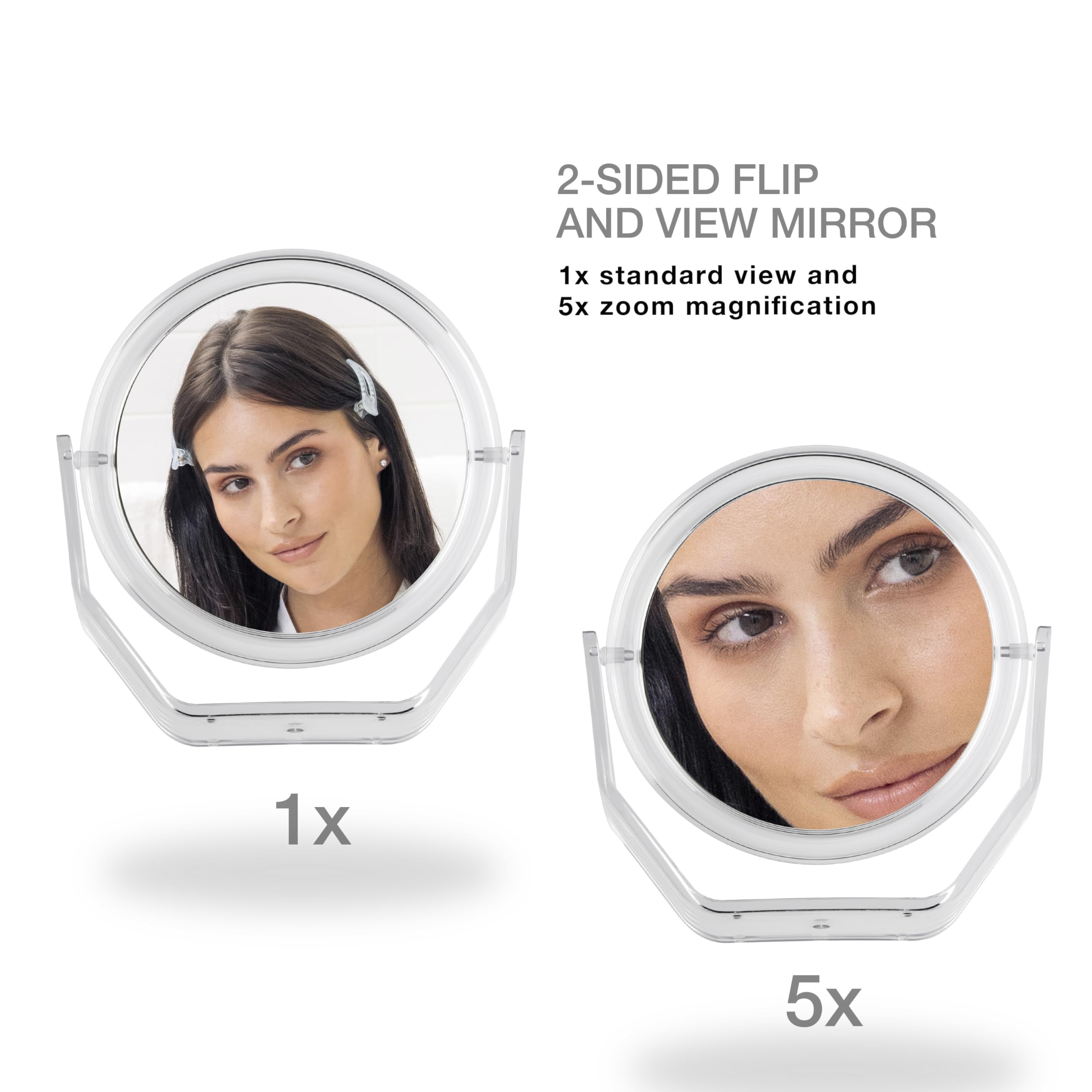 Conair Bathroom Vanity Magnifying - Makeup Mirror - Travel Mirror - 1x:5x Mirror