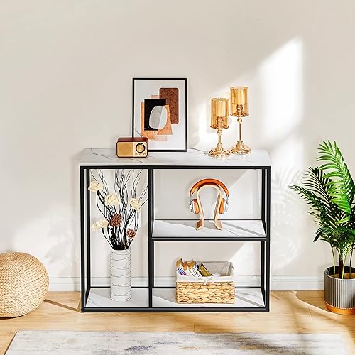 WOHOMO Console Table, 12 Inch Narrow Entryway Table for Living