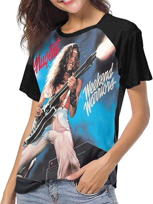 CVHFJYFT Ted Nugent Baseball T Womens Raglan Sleeve Shirt Fashion Sport Round Neck Top at Amazon 