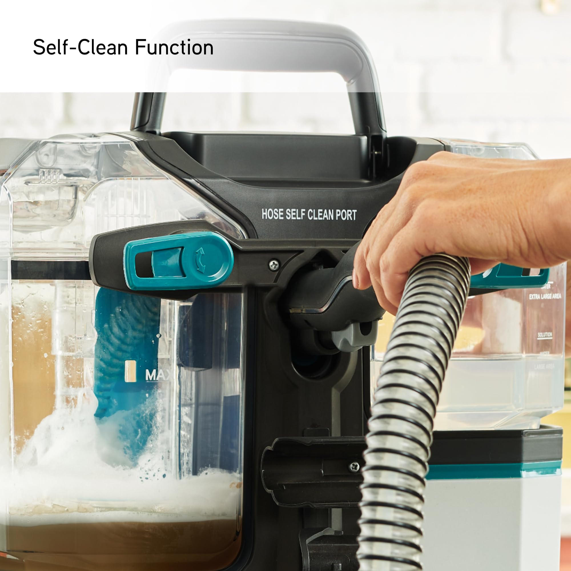 Vax SpotWash Max Pet-Design Spot Cleaner, Carpet Cleaner Machine, Upholstery and Sofa Cleaning, XL Tanks, Motorised, Crevice & Pet Tools for Spills & Stains, Included Solution, White/Blue, CDSW-MPXP