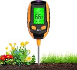 Flintronic 4-in-1 Soil Tester pH Moisture Temperature Light LCD Indoor Outdoor view 1