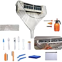 Kikepilm Mini Split Wall Heat Pump Cleaning Kit, Thermopump Cleaning Kit,18pcs Heat Pump Cleaning Kit(White)