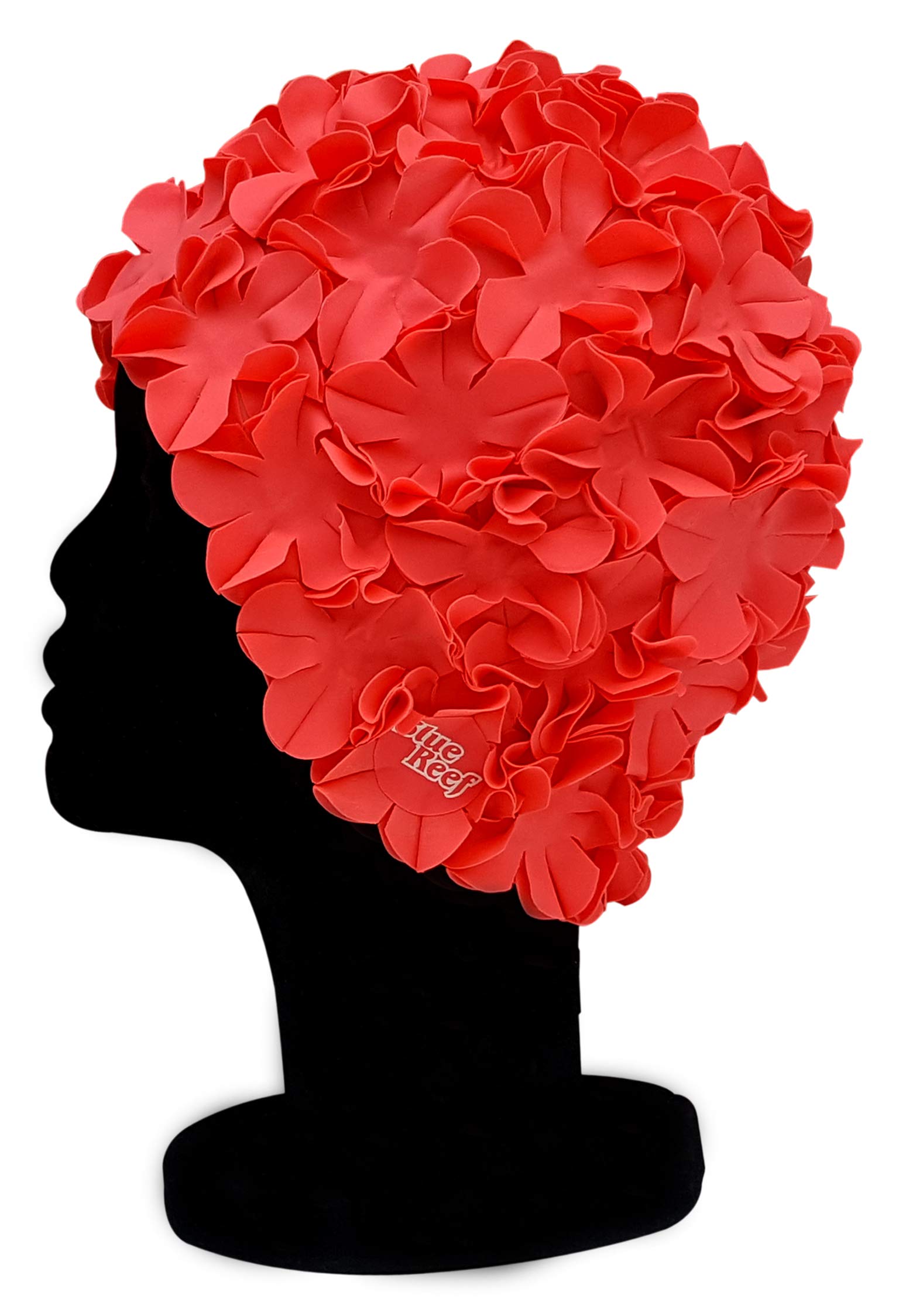 Blue Reef Isla Floral Ladies Classic Retro 3D Flower Petal Plain One Colour Stylish Vintage Swimming Hat Swim Cap One Size Adults (Hot Pink)