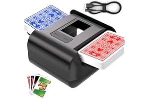 ATEHIHEB Automatic Card Shuffler, Rechargeable Cards Shuffler Machine with AUTO & Manual Mode, 1-2 Decks Low Noise Electric Shuffling Machine for Poker, UNO, Texas, Blackjack, Skip-Bo, Bridge, Phase 10