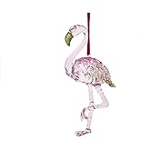 Preppy Christmas Pink Flamingo Ornament