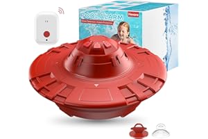 HOVARA Pool Alarm, Floating Pool Safety Alarms for Inground & Above Ground Pools – Loud 110dB Alert, Adjustable Sensitivity, Protection for Kids & Pets (Hot Red)