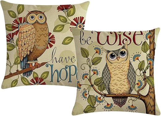 Amazon Com Ulove Love Yourself Cute Owl Throw Pillow Covers