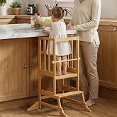 COSYLAND Toddler Standing Tower - Adjustable Height Kitchen Stool Helper | 3-level toddler step stool, 200 lb capacity, easy setup, removable rail, anti-tip feet, non-slip pads for kitchen sink &amp; bath