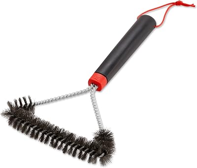 Weber Three-Sided Barbecue Brush 30 cm Stainless Bristles Non-Slip Handle