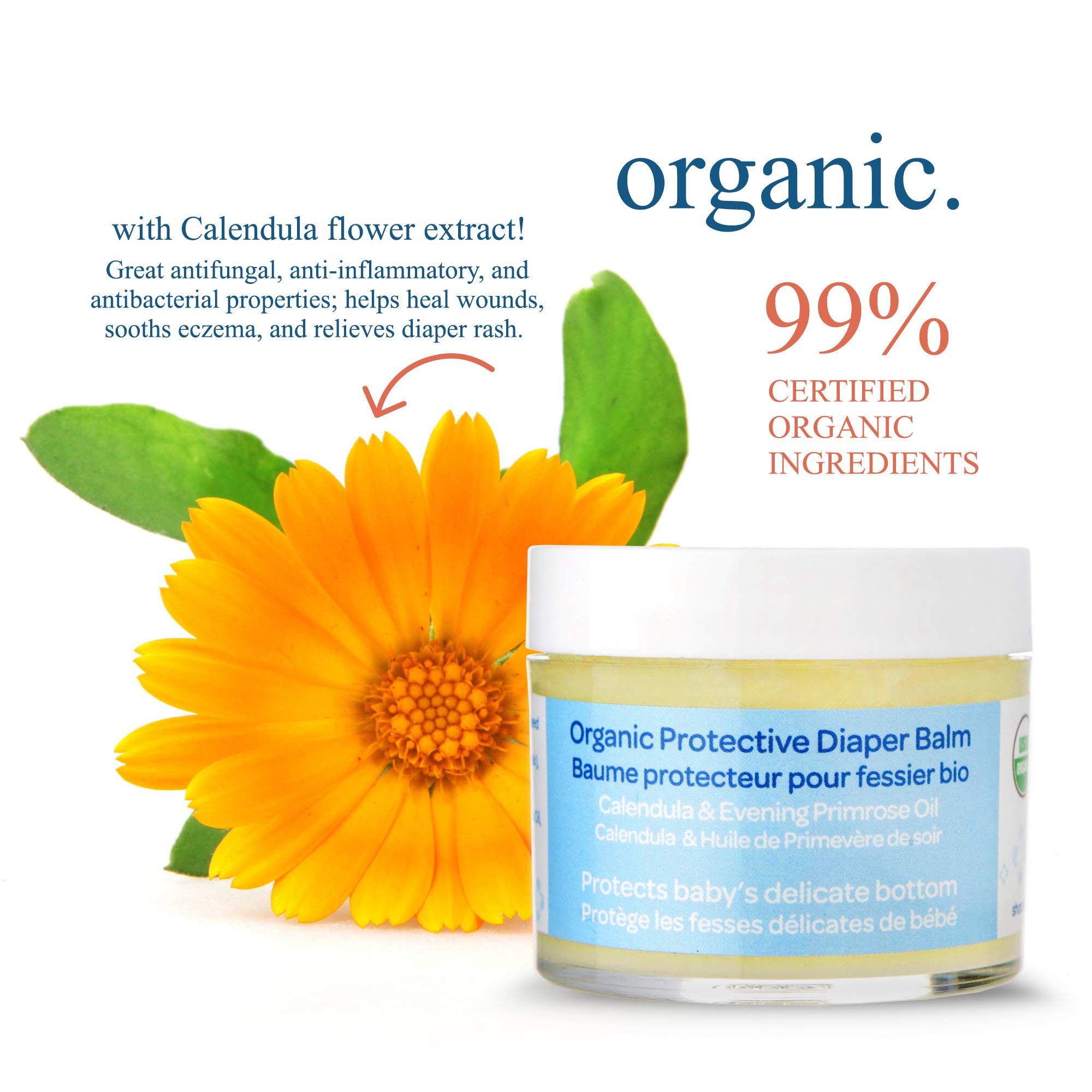 Shoosha Organic Diaper Balm (USDA-Certified Organic, for Sensitive Skin, Baby Diaper Rash Cream, Fragrance-Free, Hypoallergenic)