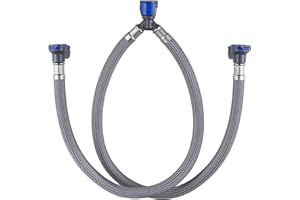 WOWOW Quick Connect Faucet Hose Replacement, 16 Inch Hot & Cold Water Supply Lines for Widespread Faucet, Bathroom 3 Holes Faucet Water Mixer Line with Fast Lock