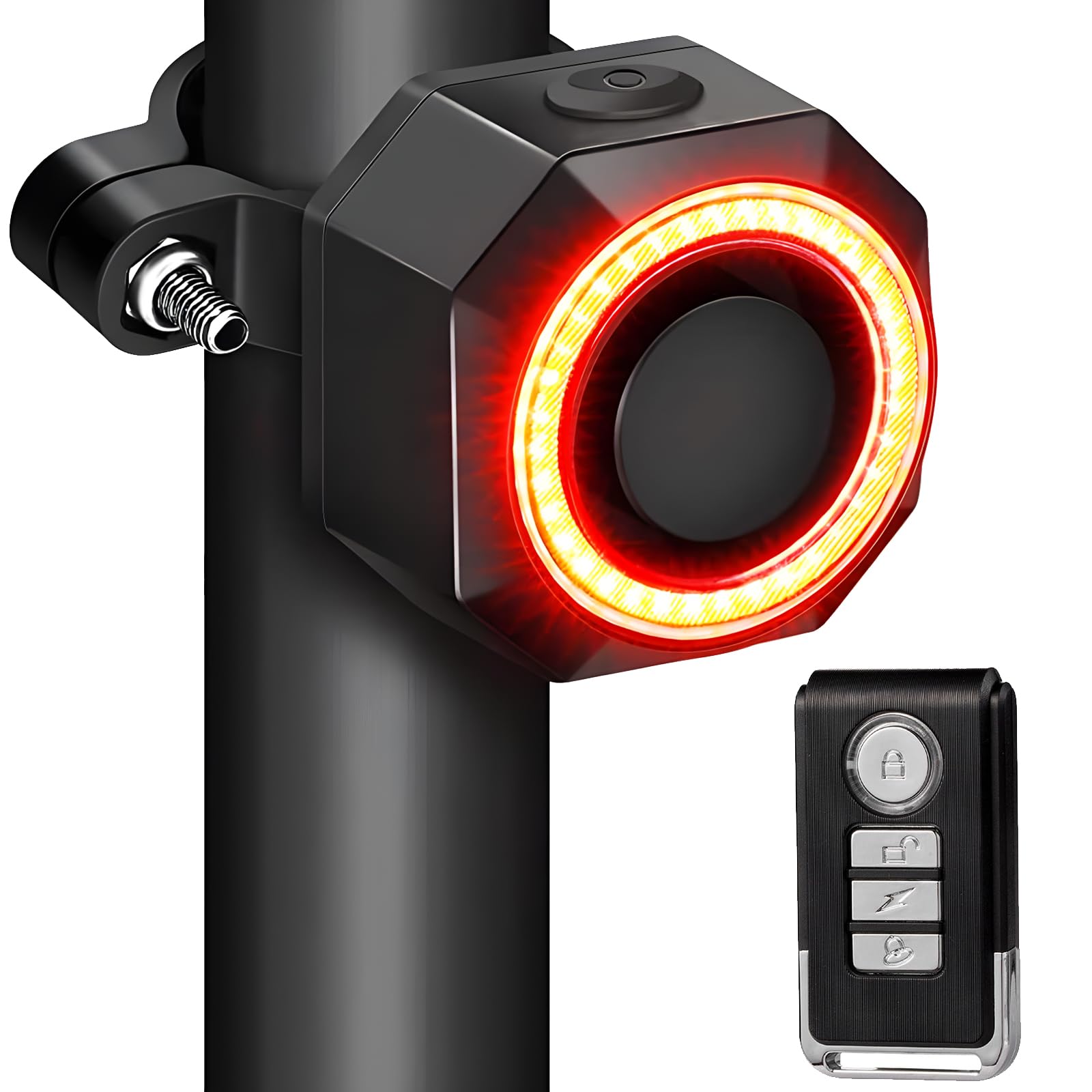Bicycle Alarm With Remote Anti-Theft Alarm, USB Rechargeable, Adjustable Sensitivity 110db Volume Car Alarm for Vehicle/Scooter/Bicycle/Skateboard