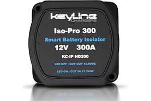 KEYLINE CHARGERS Dual Battery Isolator Heavy Duty 300 AMP 1000 AMP Peak Voltage Sensitive Relay VSR for 12 Volt Systems - Works with All Batteries Types Including Lithium and LiFePO4