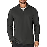 COOFANDY Men's Quarter Zip Up Pullover Lightweight Mock Neck Sweatshirt Casual Long Sleeve Polo Shirt