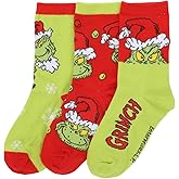Bioworld Grinch & Max Kids 3-Pair Crew Socks