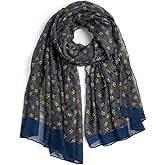QIUTIMIY Lightweight Scarves Floral Cotton Scarf for Women Fashion Shawl Wraps Thin Fall Winter Neck Scarves