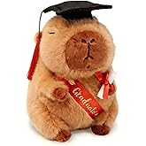 Karoeiwa 2026 Graduation Capybara Plush with PhD Hat Cap Graduation Diploma Capibara Stuffed Animal Cute Plushies Toy Gifts Decorations Keepsakes Souvenirsfor Girls Boys Brown 9 inch
