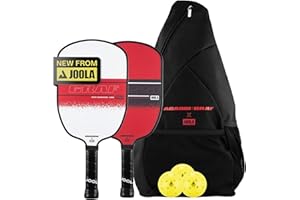 JOOLA Agassi/GRAF Champion Set with Pickleball Paddles, Balls & Sling Bag - Sandblasted Pickleball Racket - Agassi Shape with Extended Sweet Spot - UPA-A Certified - USAP Approved - NFC Chip Enabled