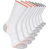 Skechers Men's 8-pack Work Collection Crew Socks, Extended Cushion &amp; Mesh Ventilation