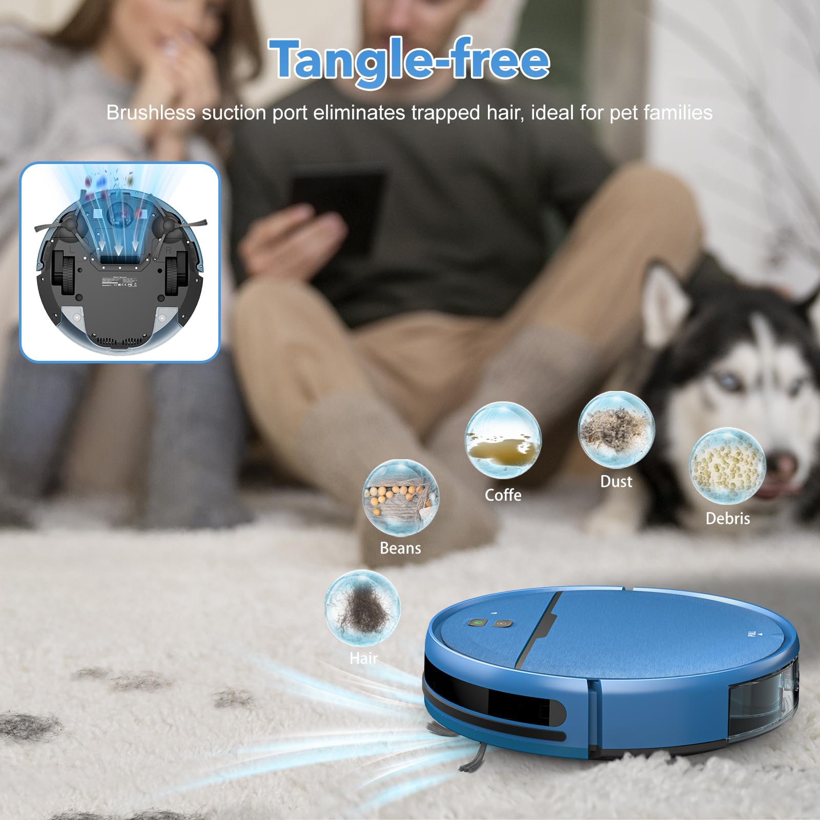 Robot Vacuum and Mop Combo, 2 in 1 Mopping Robot Vacuum Cleaner Compatible with WiFi/App, Robotic Vacuum Up to 2300Pa Suction, Self-Charging, Slim, Ideal for Hard Floor, Pet Hair, Low Pile Carpet - Image 5