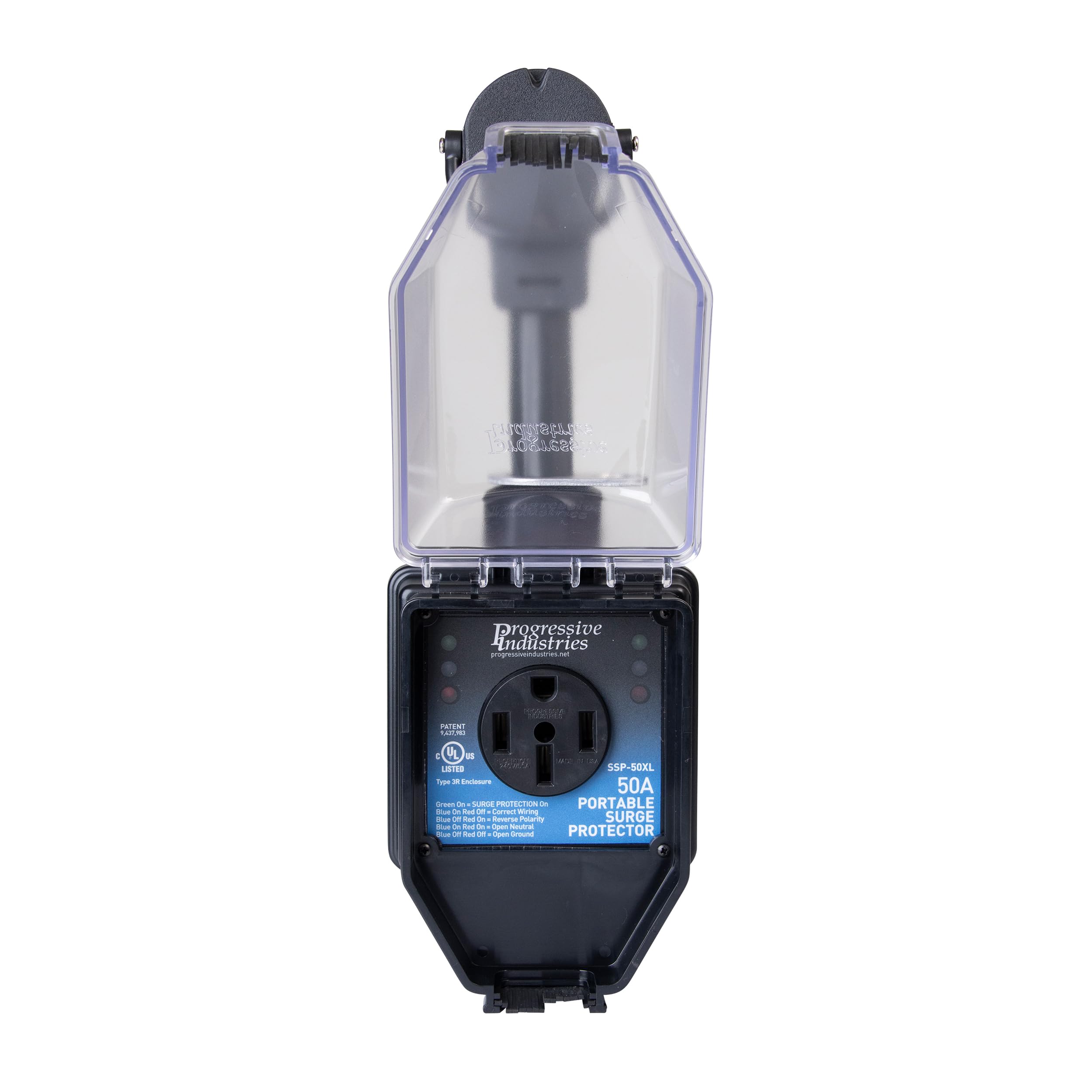 Progressive Industries SSP-50XL Portable RV Smart Surge Protector, Black, 50 Amp Image
