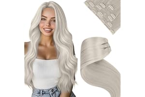 LaaVoo Human Hair Clip in Extensions Blonde Clip in Hair Extensions Real Human Hair Paltinum Blonde Hair Extensions Clip ins 
