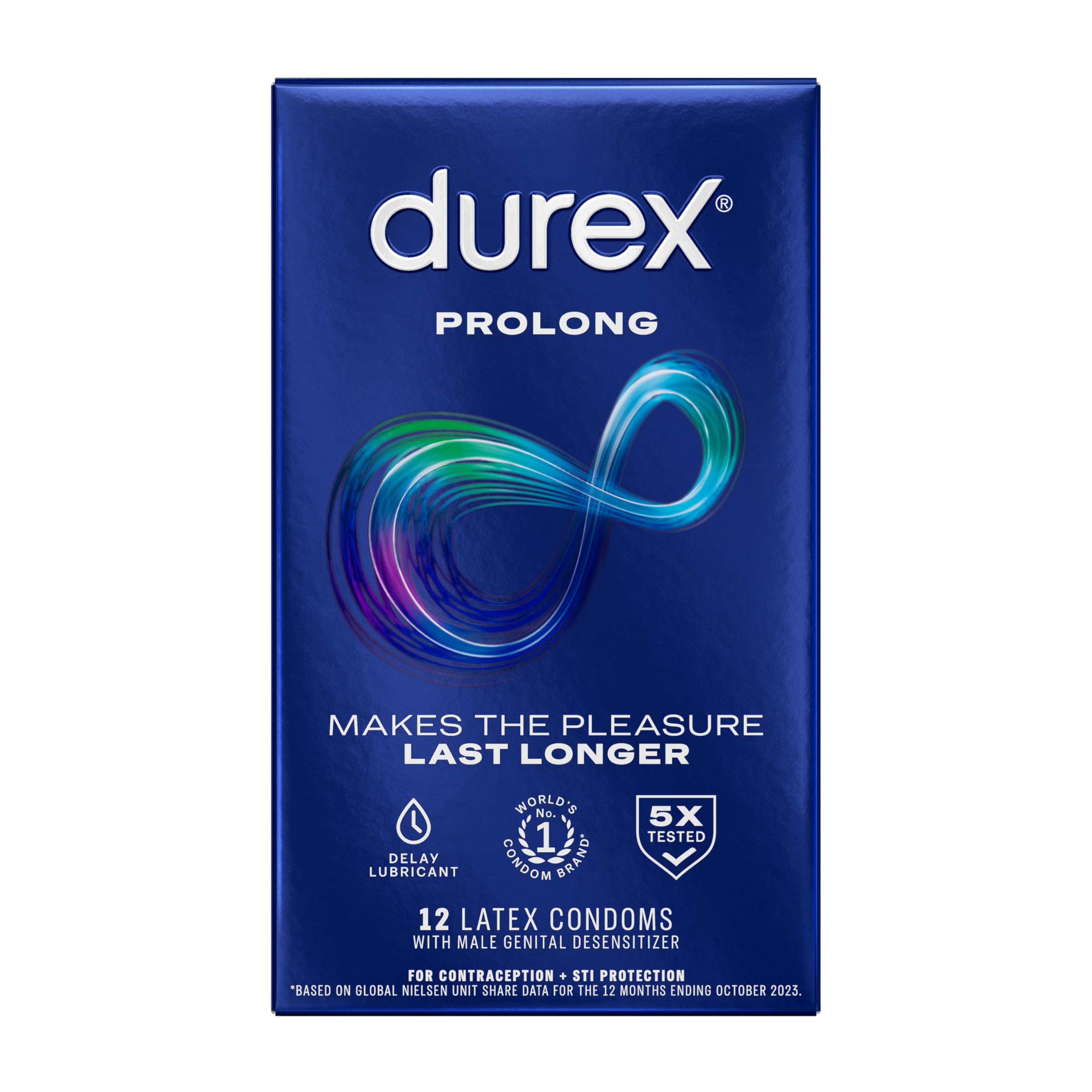 Durex Condom Prolong Natural Latex Condoms, 12