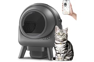 Beokeo Self-Cleaning Litter Box for Multiple Cats, Smart App-Controlled with Health Monitoring, 15-Day Odor-Free Capacity, Sa