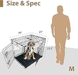Ellie-Bo Black Standard 30 Inch Folding 2-Door Dog Crate with Tray view 6