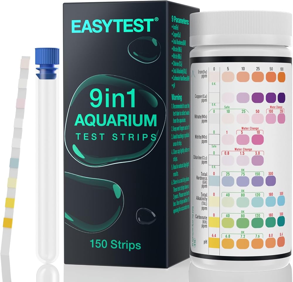EASYTEST 9-in-1 Aquarium Test Strips 150 PCS Water Test Kit