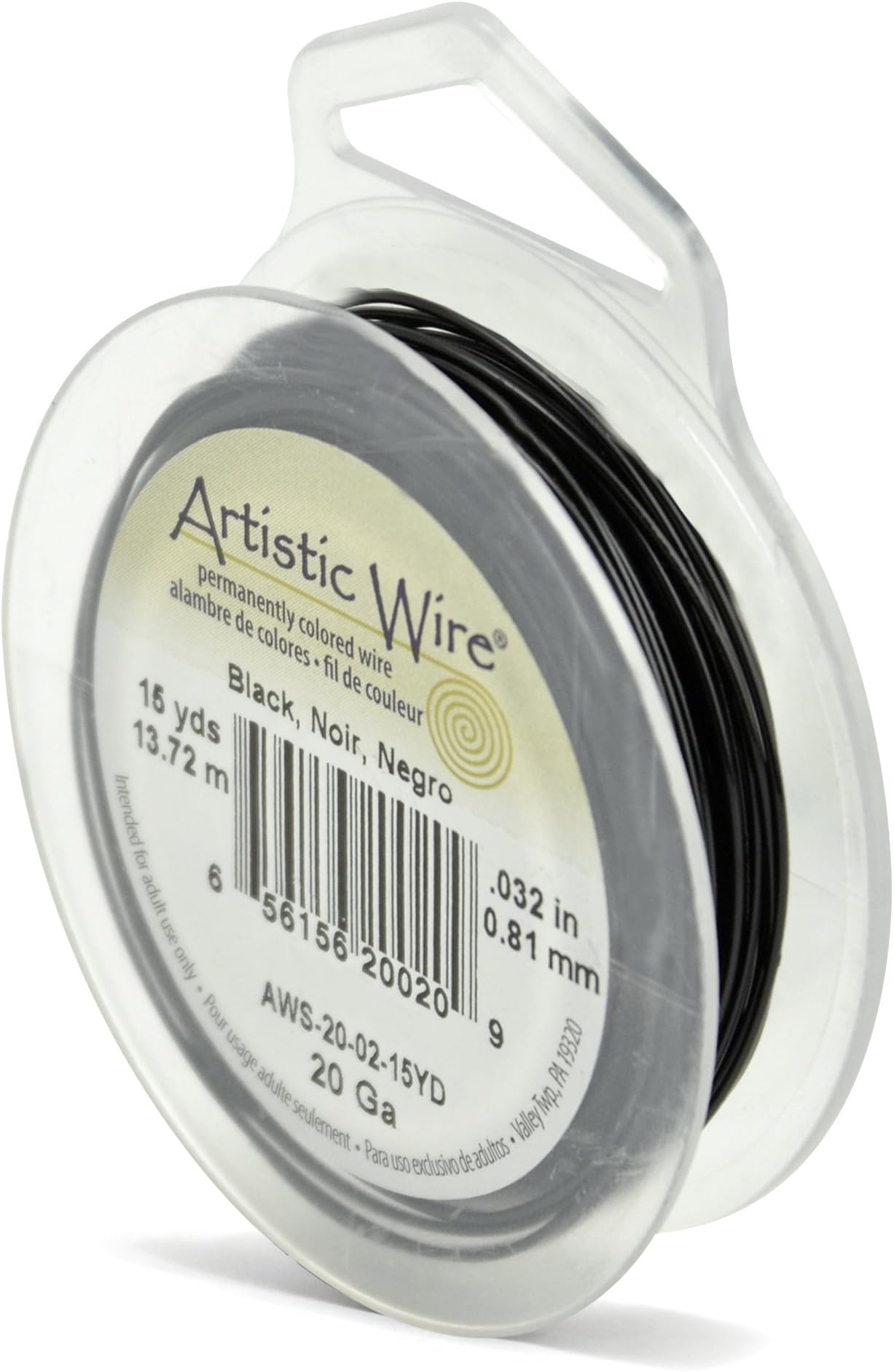Artistic Wire 20-Gauge Black Wire, 15-Yards