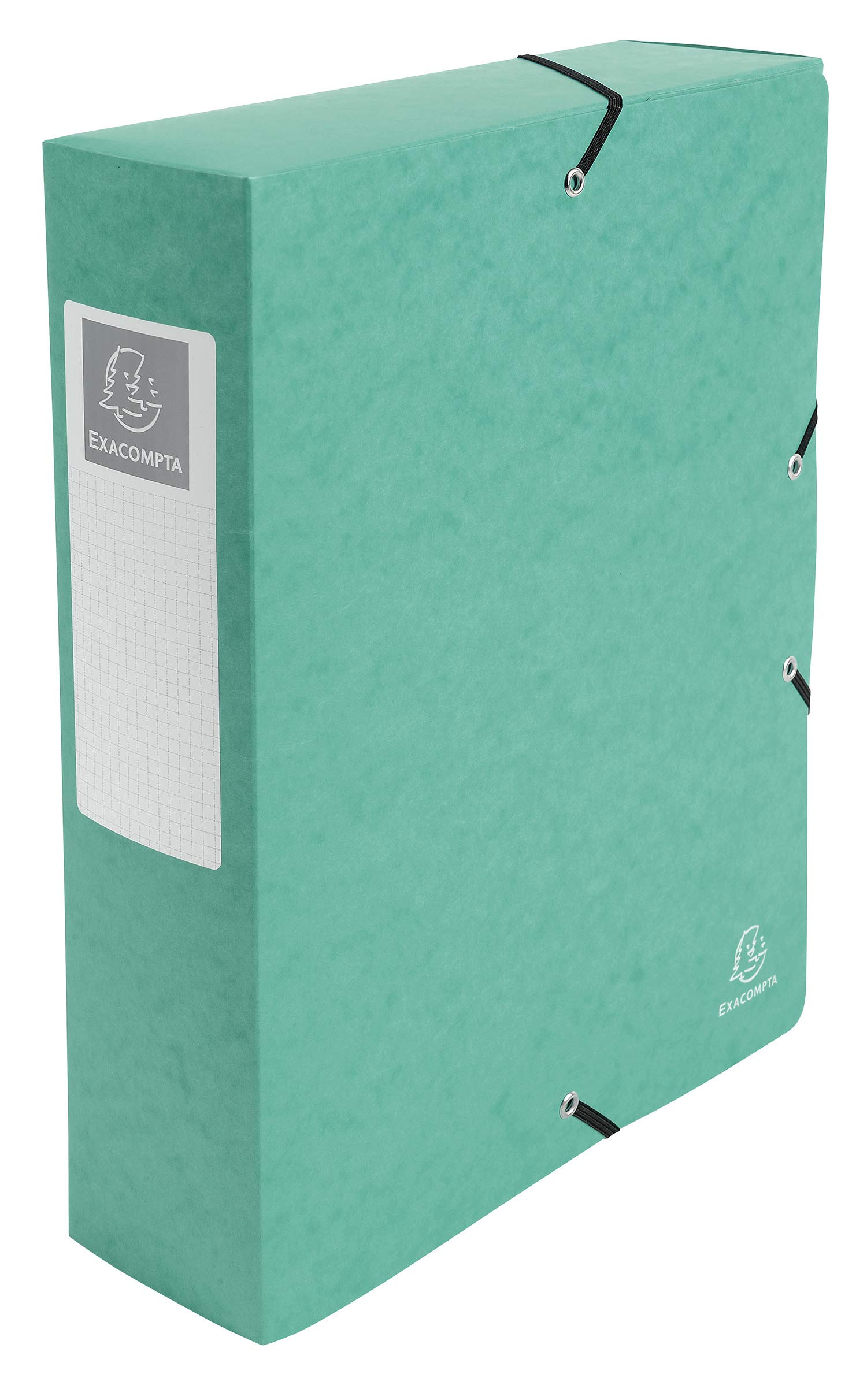 Exacompta - Ref 50833E - Pressboard Filing Box - 250 x 330mm in Size, Suitable for Holding A4 Documents, 8cm Spine, 600gsm Genuine Pressboard, Spine Label - Green